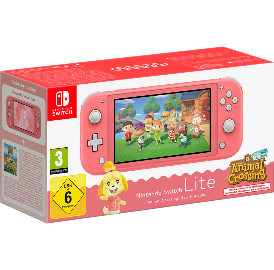 Spillkonsoll - Nintendo Switch Lite - Coral inc. Animal Crossing - 0045496546120