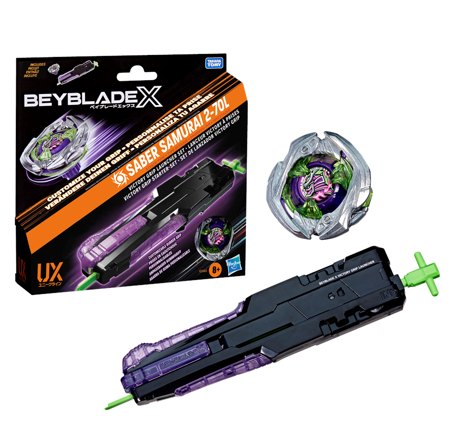 Leketøy - Beyblade  X Victory Grip Launcher Set - Saber Samurai 2-70L - G1862EU40