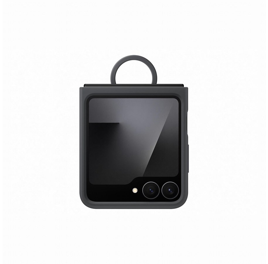 Mobil - Deksel og etui - Samsung Silicone Case with Ring for Galaxy Z Flip7 FE | Z Flip6 - Black - EF-PF741TBEGWW