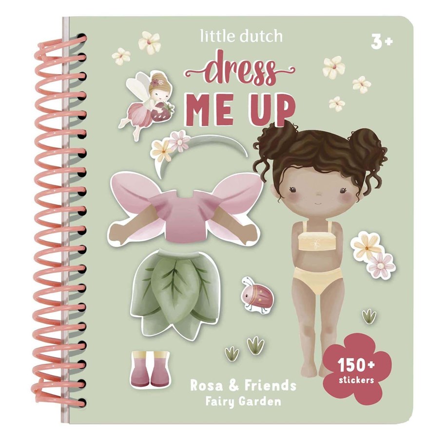 Kreative leker - Little Dutch Dress up Sticker Book Rosa Fairy Garden - 126324