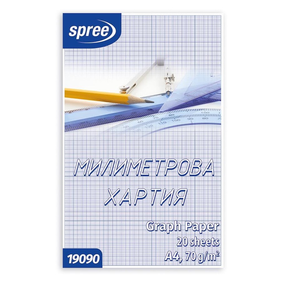 Papir, Fotopapir & Etiketter - SPREE Millimeter pad A4 20 sheets - 19090