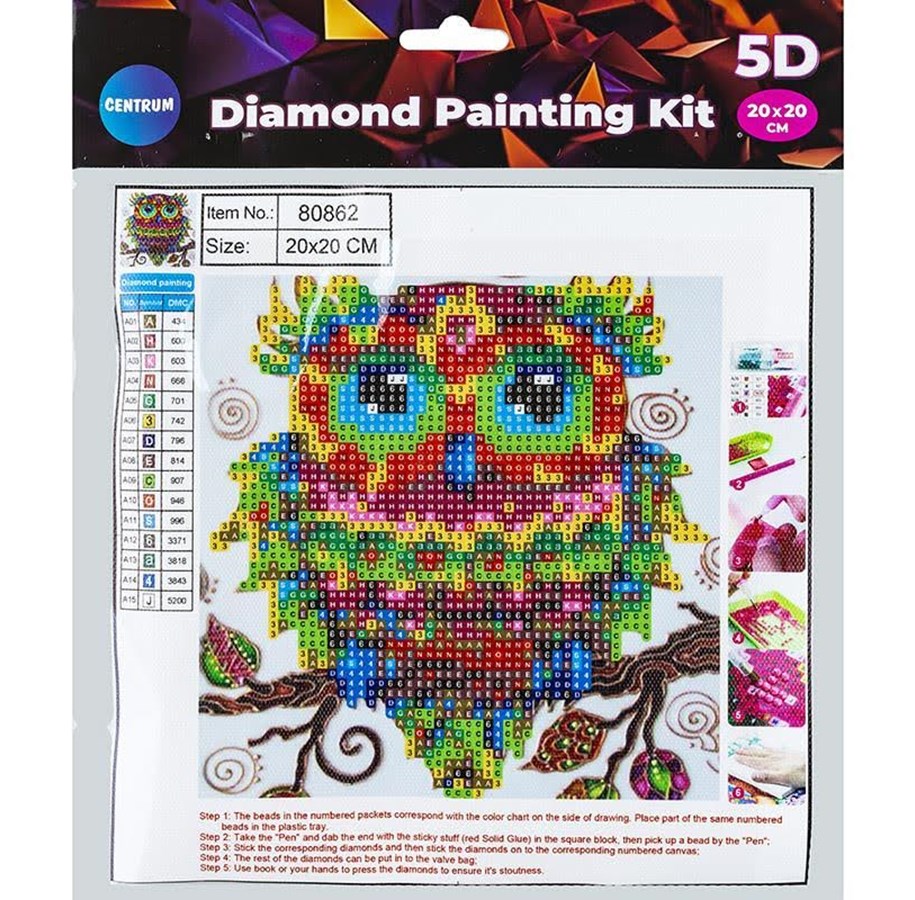 Hobbyartikler - CENTRUM Diamond Painting 20*20cm. HELL - 80862