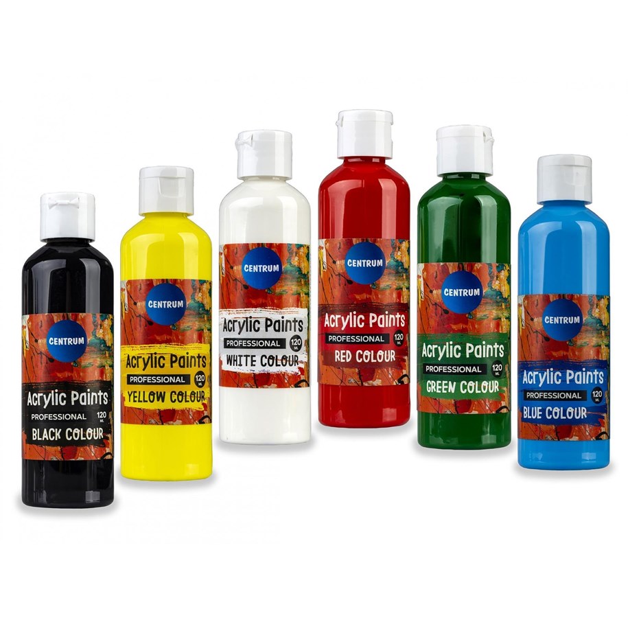 Hobbyartikler - CENTRUM Acrylic color 120ml. bottle. WHITE - 80923