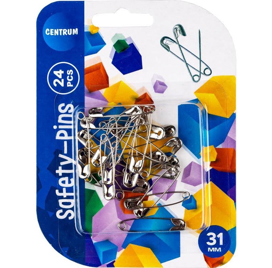 Hobbyartikler - CENTRUM Safety pin. Cards etc. 24 pcs. 31mm. - 80929