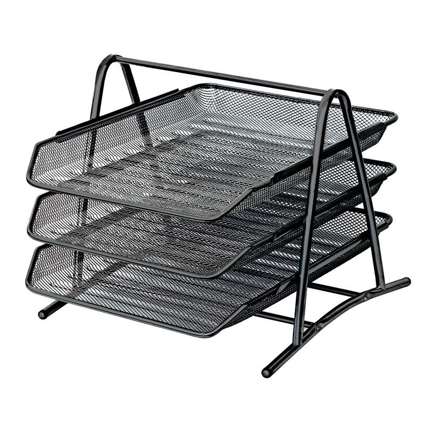 Hobbyartikler - SPREE Metal letter tray set 3 bk. BLACK - 84130