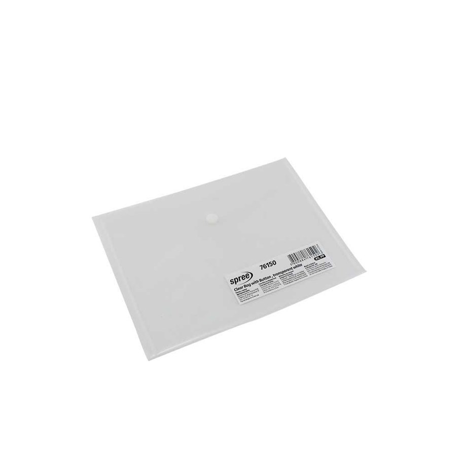 Lommer, Omslag & Registre - SPREE Envelope C5 plastic.12 pcs. clear. WHITE - 76150
