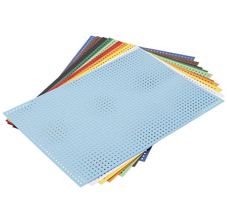 Arts & Crafts - Tilbehør - Creativ Company - Cross Stitch Cardboard Various Colors 10 Sheets - 800696