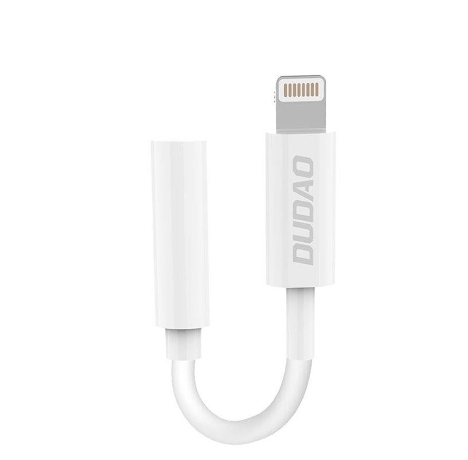 Lydkabel - Dudao audio adapter headphone adapter from Lightning to 3.5 mm mini jack white (L16i white) - 6976625336104