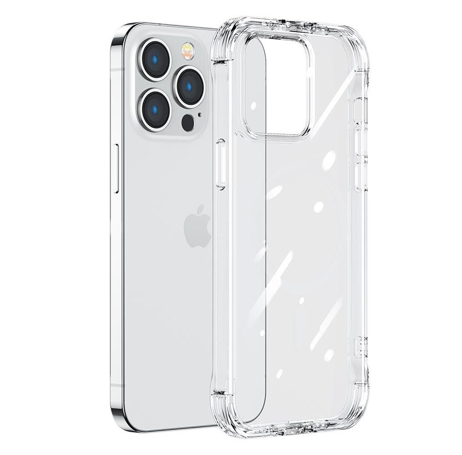 Mobil - Deksel og etui - Joyroom Defender Series Case Cover for iPhone 14 Pro Armored Hook Cover Stand Clear (JR-14H2) - 6956116733797