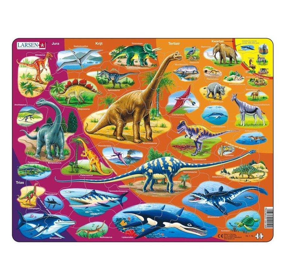 Puslespill - Selecta Play Larsen Jigsaw Puzzle Animals Nature Historical 85 pcs. Gulv - LA-HL1-NL