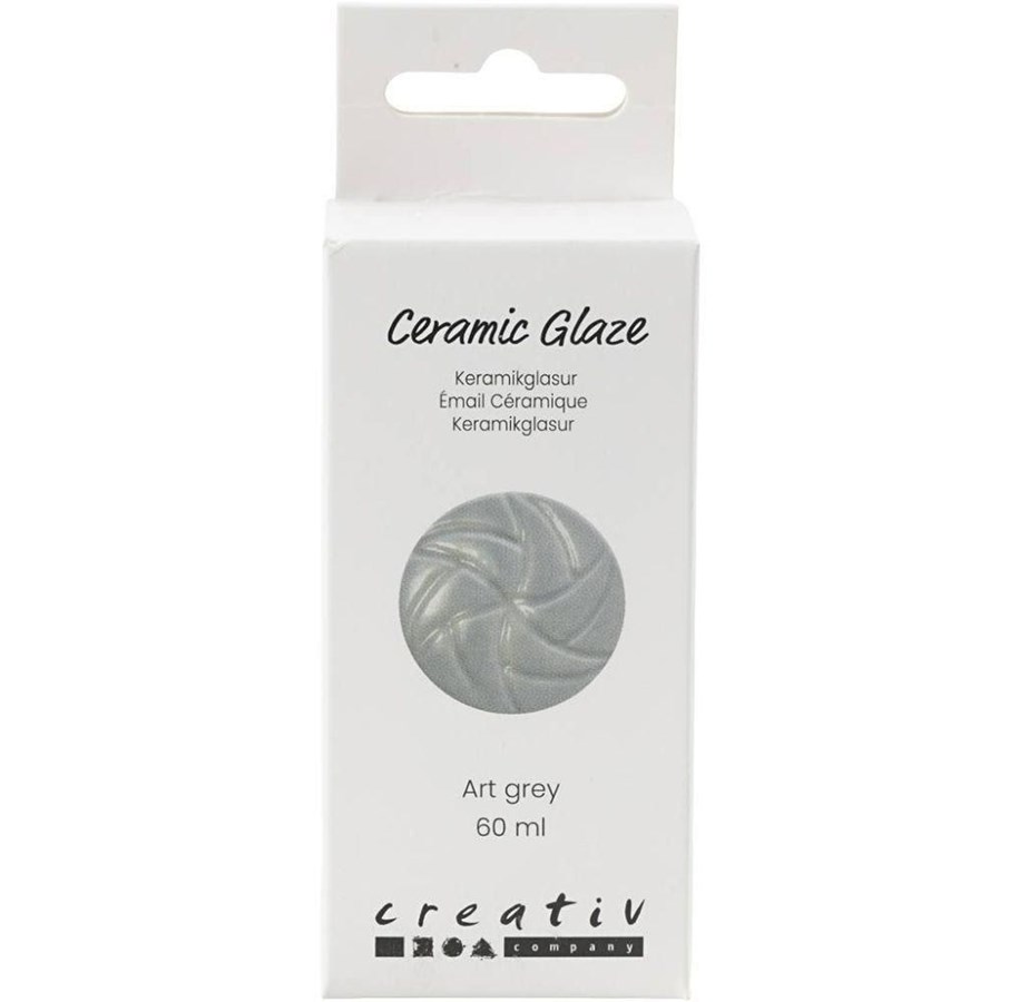 Arts & Crafts - Tilbehør - Creativ Company - Ceramic Glaze 984-1101 C Opaque Art Grey - 60ml - 789712