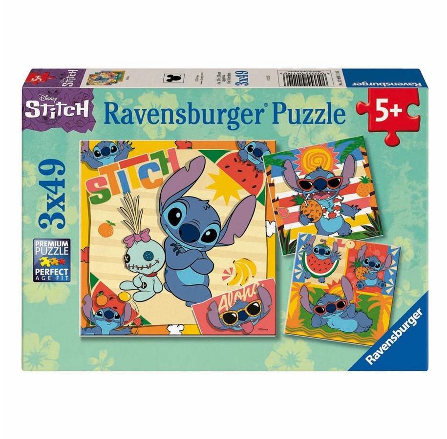 Puslespill - Ravensburger Jigsaw Puzzle Disney Stitch 3x49 pcs. - 120041146