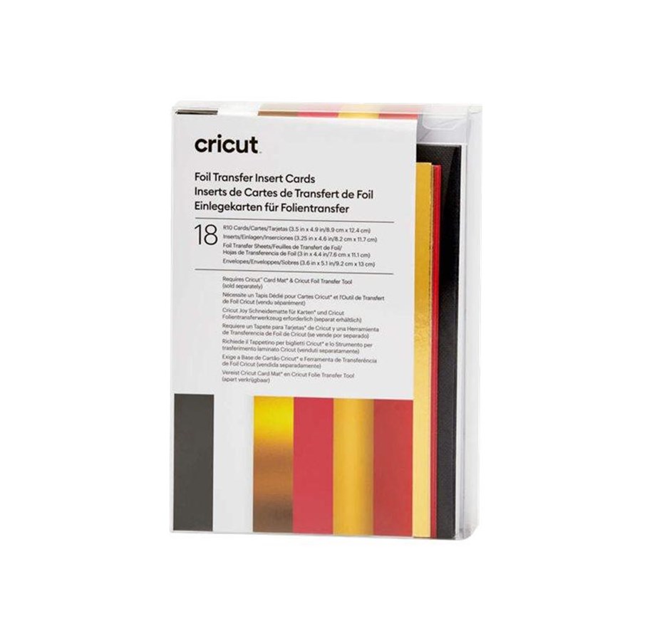Etikettskriver - Cricut Royal Flush Sampler - foil transfer insert card - 18 pieces - 76 x 111 mm - red gold - 2009479