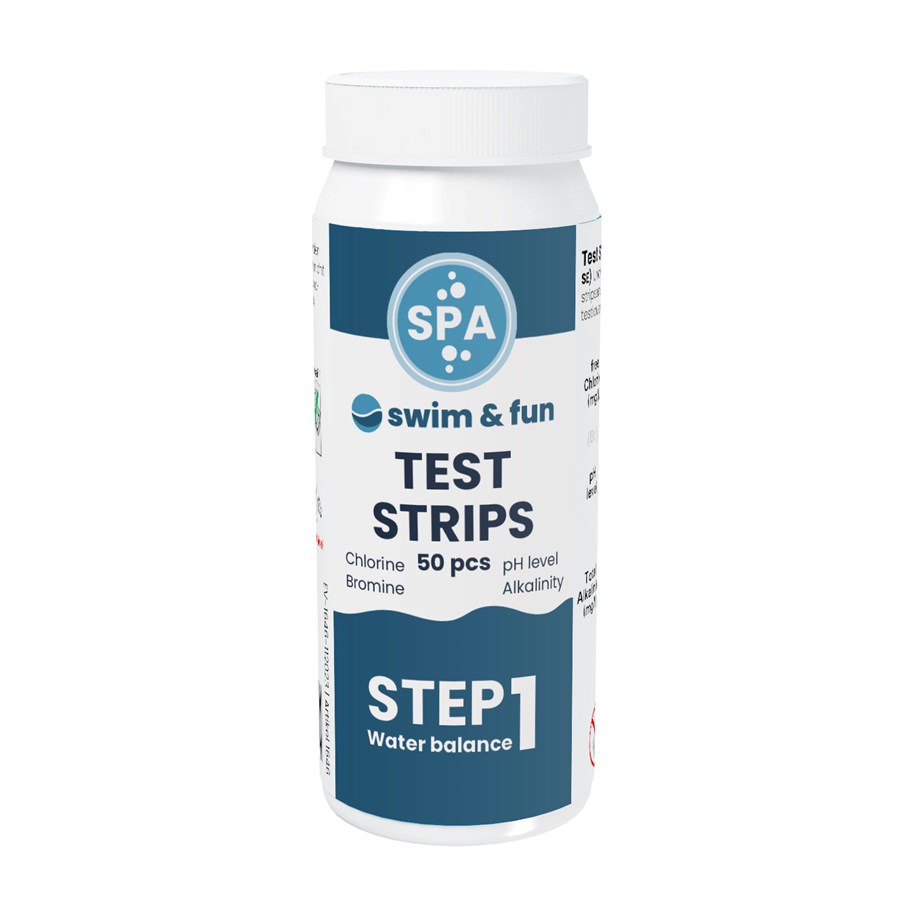Basseng - Swim & Fun Teststrimler Spa pH/Klorid/Brom/Alkalitet, 50 stk - 1646