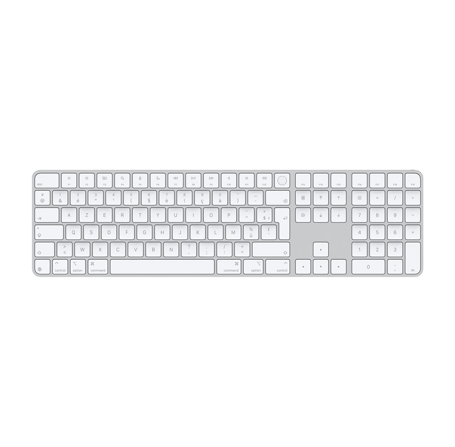 Tastatur - Apple Magic Keyboard with Touch ID and Numeric Keypad - Tastatur - Fransk - Hvit - MXK73F/A