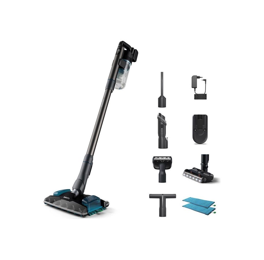 Håndstøvsuger - Philips Skaftstøvsuger 8000 Series XC8055 - vacuum cleaner - cordless - stick/handheld - deep petrol - XC8055/01