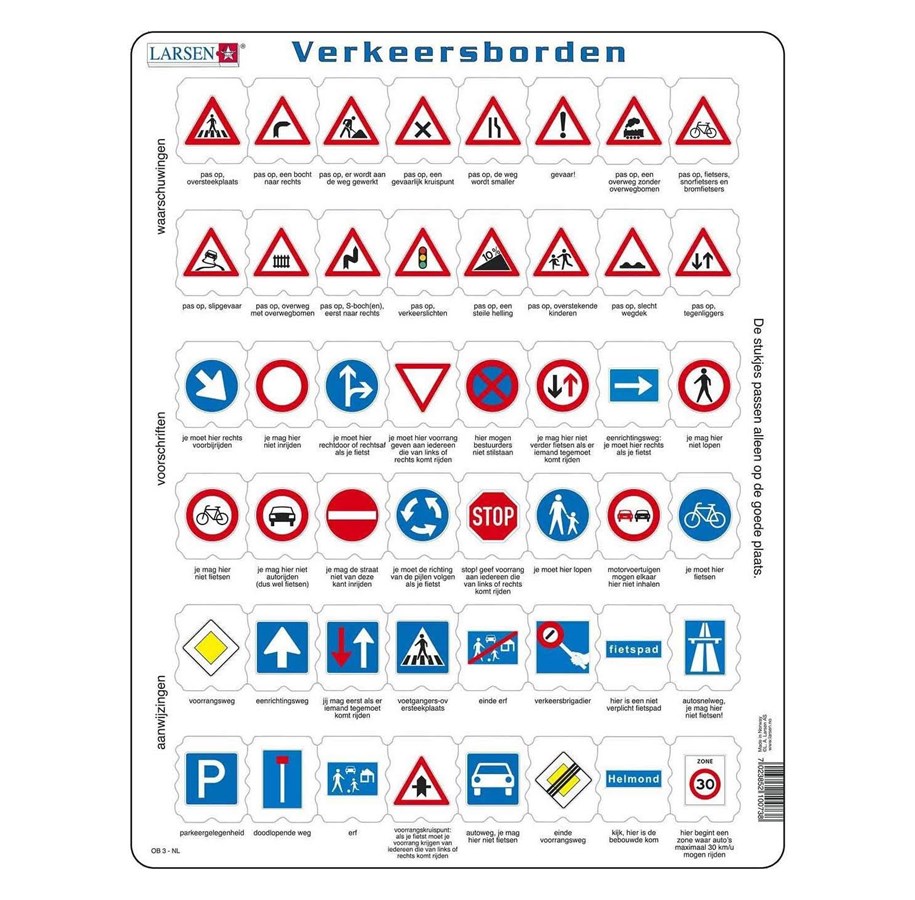 Puslespill - Selecta Play Larsen Traffic Signs 48 pcs. Gulv - LA-OB3-NL