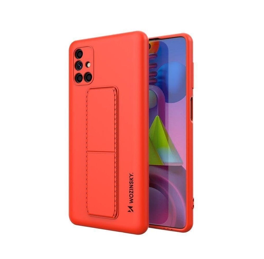Mobil - Deksel og etui - Wozinsky  Kickstand Case Silicone Case with Stand Samsung Galaxy M51 Case Red - 9111201941069