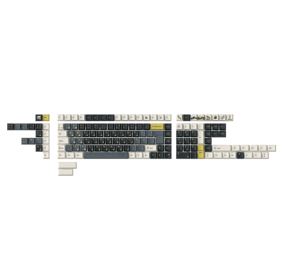 Tastatur - Keychron PBT Full Keycap Set Retro Garage - Tastehetter - Nordisk - Svart - PBT-113-BO