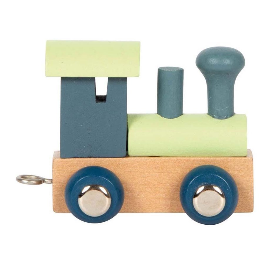 Treleker - Small Foot - Wooden Letter Train Polar - Locomotive Blue Green - 12 pieces - 12566-display12