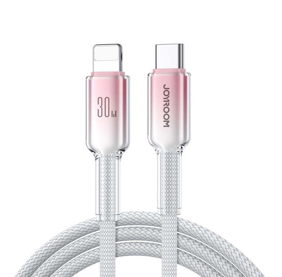 USB - Joyroom S-A42 Crystal-Clear Series 30W USB-C - Lightning cable 1.2m - white - S-A42_CL_W