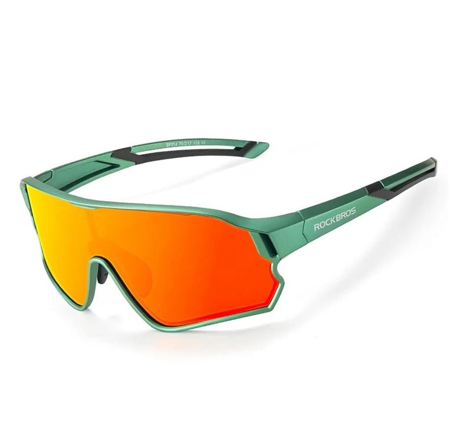 Sport & Fitness - Rockbros 14110009002 polarized cycling glasses for children 8-14 years old - green - Rockbros-14110009002