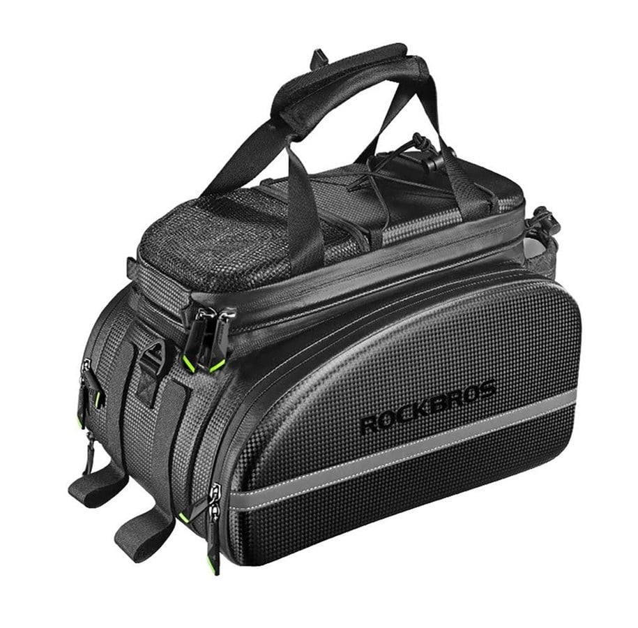 Sykkelutstyr - Rockbros A6-6 bicycle bag for trunk 35 l with fold-out pockets - black - A6-6