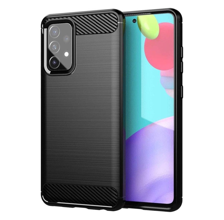 Mobil - Deksel og etui - Hurtel Carbon Case Flexible Cover TPU Case for Samsung Galaxy A72 4G Black - 5907769324758