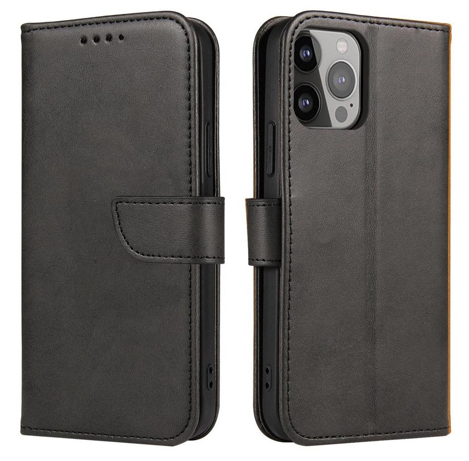 Mobil - Deksel og etui - Hurtel Magnet Case for Google Pixel 7 Cover with Flip Wallet Stand Black - 5907769351372
