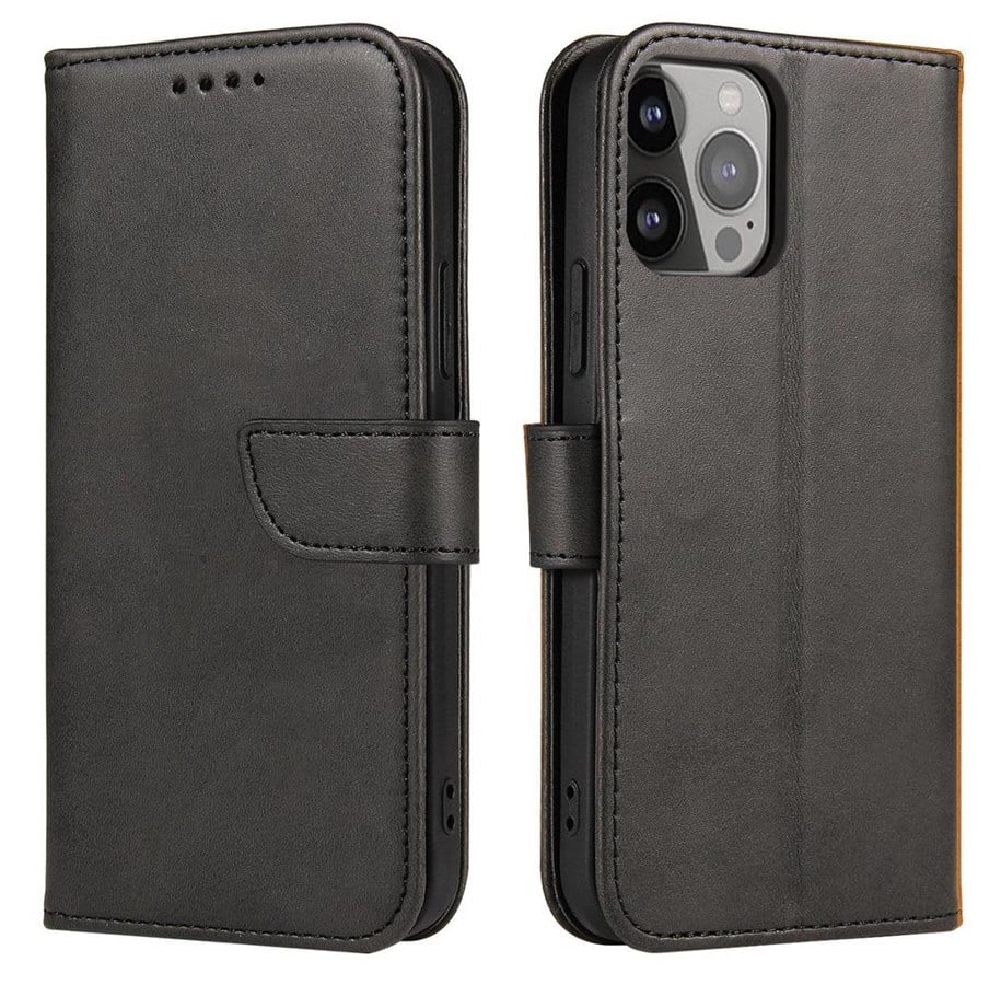 Mobil - Deksel og etui - Hurtel Magnet Case for Samsung Galaxy A14 5G Cover with Flip Wallet Stand Black - 9145576270967