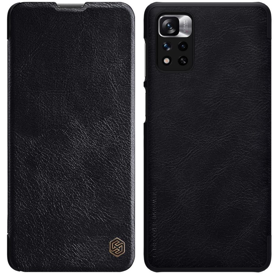 Mobil - Deksel og etui - Nillkin  Qin Case for Xiaomi Redmi Note 11 Pro+ (China) / Redmi Note 11 Pro (China) / Mi11i HyperCharge Flip - Black - 6902048234963
