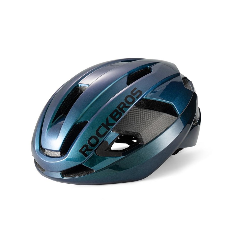 Sykkelutstyr - Rockbros LK-15 Carbon Fiber Bike Helmet Size L (58-62cm) - Chameleon Blue - Rockbros-10110046006