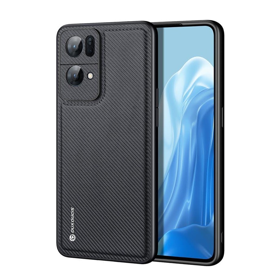 Mobil - Deksel og etui - Dux Ducis Fino Case Cover Covered with Nylon Material Oppo Reno7 Pro 5G Black - 6934913040652