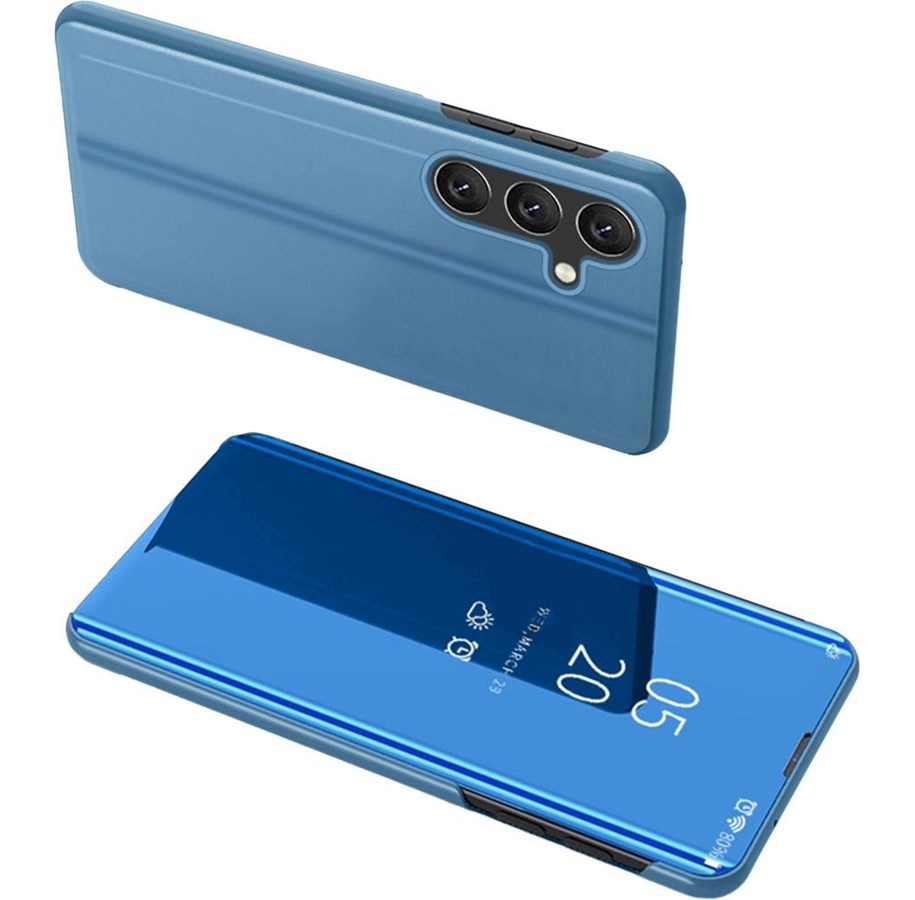 Mobil - Deksel og etui - Hurtel Clear View Case Cover for Samsung Galaxy A24 4G Flip Cover Blue - 9145576275948