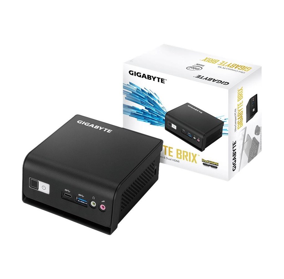 Stasjonær - Mini PC/Barebone - GIGABYTE BRIX GB-BLPD-5005R (rev. 1.0) - Ultra Compact PC Kit - Pentium Silver J5005 1.5 GHz - 0 GB - no HDD - GB-BLPD-5005R