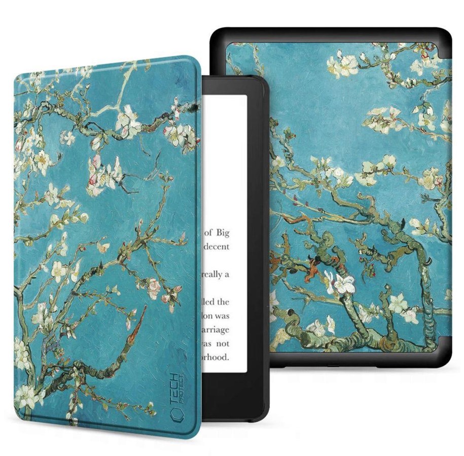 Nettbrett - Deksler og etui - Tech-Protect  SmartCase for Kindle 11" 2022 - Blue with Sakura Flowers - 9490713929384