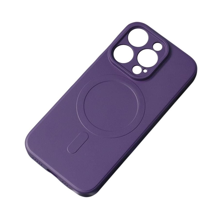 Mobil - Deksel og etui - Hurtel MagSafe Compatible Silicone Case for iPhone 15 Pro Max Silicone Case - Purple - 9145576280003