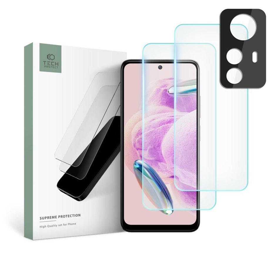 Mobil - Beskyttelsesglass - Tech-Protect  Supreme Set for Xiaomi Redmi Note 12S 2x Tempered Glass for Display / Tempered Glass for Camera - 9490713936245