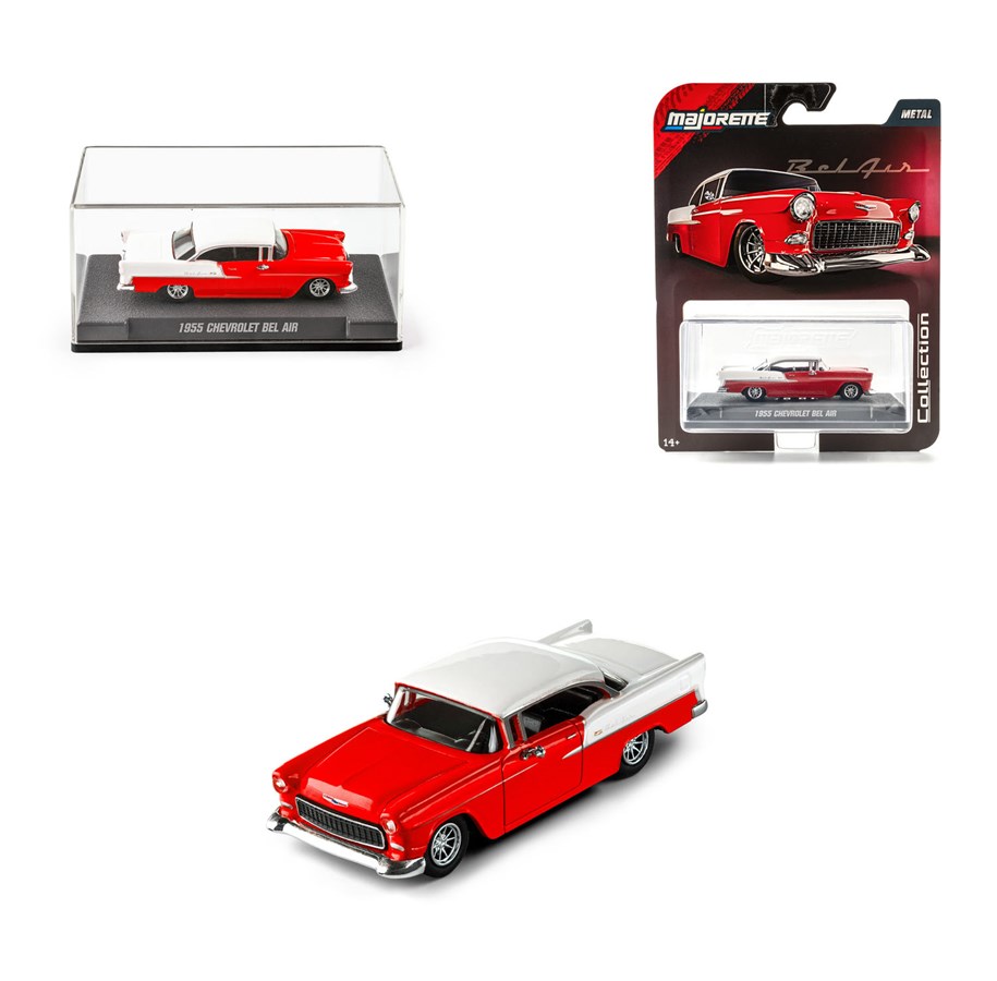Leketøysbil - Majorette Collection 1955 Chevrolet BEvi LOVE Air - 8505001013