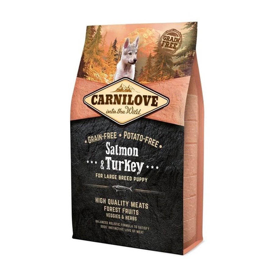 Hund - Carnilove Puppy Salmon and turkey Large breeds - dry dog food - 4kg - 8595602553723