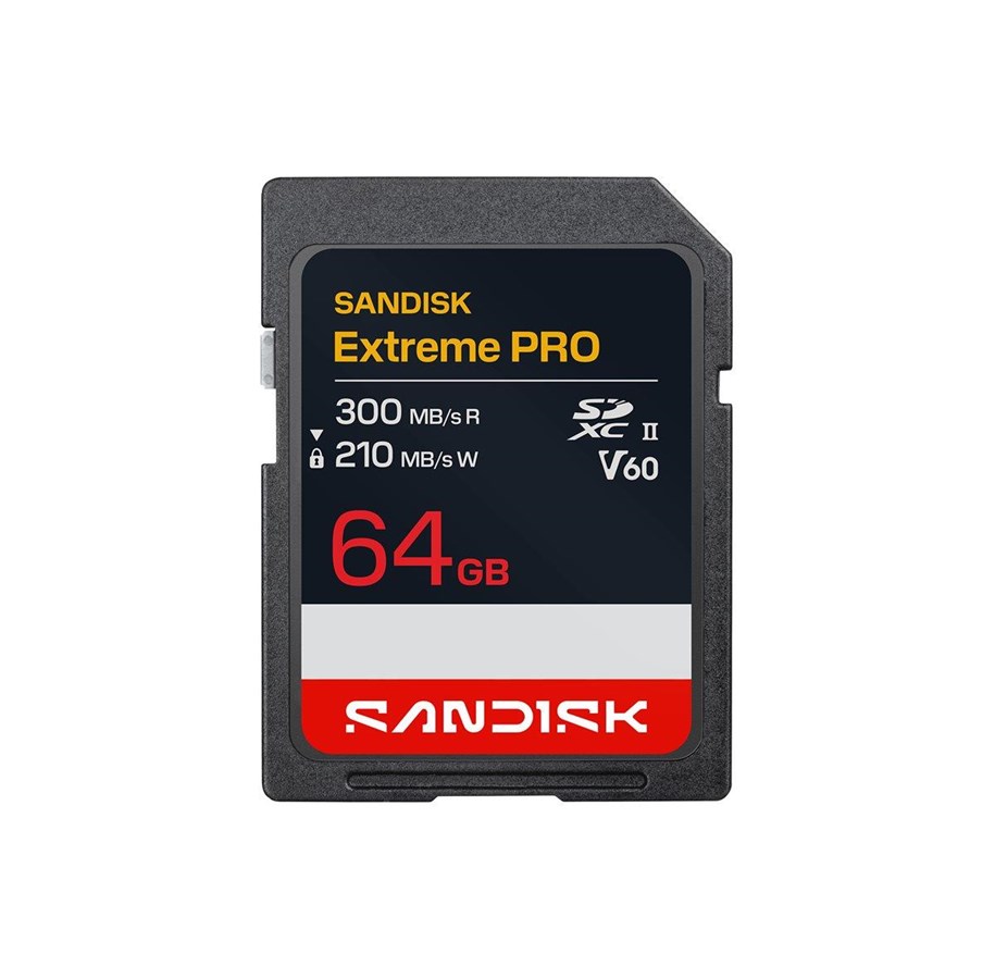 Minnekort - SANDISK Extreme PRO - flash memory card - 64 GB - SDXC UHS-II - SDSDXEM-064G-GN4IN
