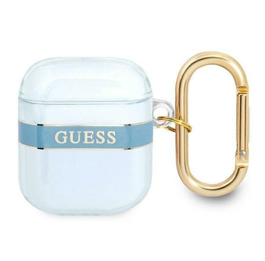 Mobil - Andre tilbehør - GUESS GUA2HHTSB AirPods cover blue/blue Strap Collection - 3666339047108