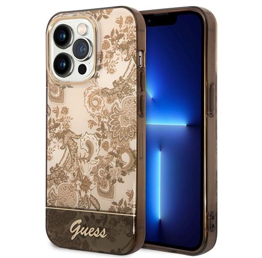 Mobil - Deksel og etui - GUESS GUHCP14XHGPLHC iPhone 14 Pro Max 6.7" ocher hardcase Porcelain Collection - 3666339090692