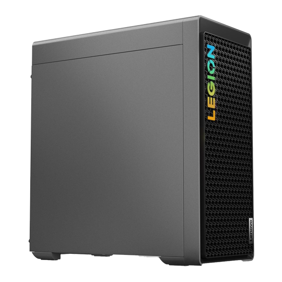 Stasjonært gaming-PC-kabinett med RGB-lys i logoen
