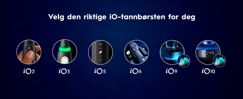 	Oral-B iO seriesoversigt – vælg den rigtige iO tandbørste – iO2, iO3, iO5, iO6, iO9 og iO10