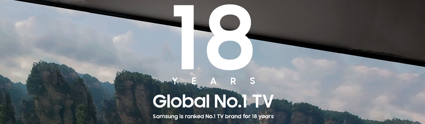 Samsung 18 Years Global No 1 TV Banner