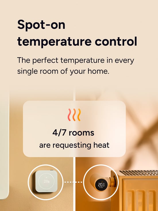 tado° temperatursensor og radiatortermostat gir presis temperaturstyring i hvert rom