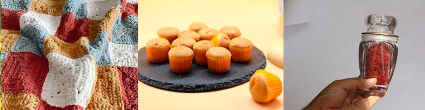 Et håndlaget teppe, hjemmebakte muffins eller din egen krydderblanding viser omtanke for hjemmet.